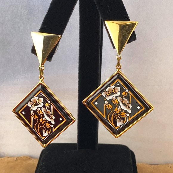 Stunning vintage/retro Michaela Frey Flower Earrings - Picture 2 of 5